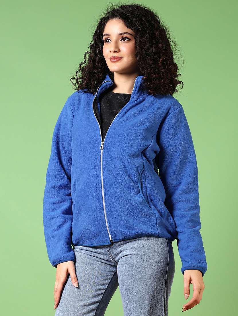 women solid long sleeve regular jacket - 21679913 -  Standard Image - 5