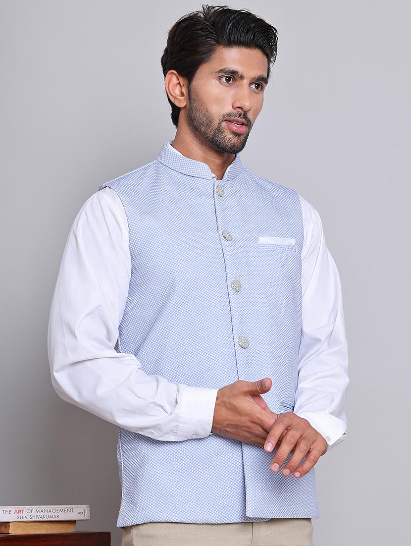 men mandarin neck sleeveless nehru jacket - 21679980 - Zoom Image - 0