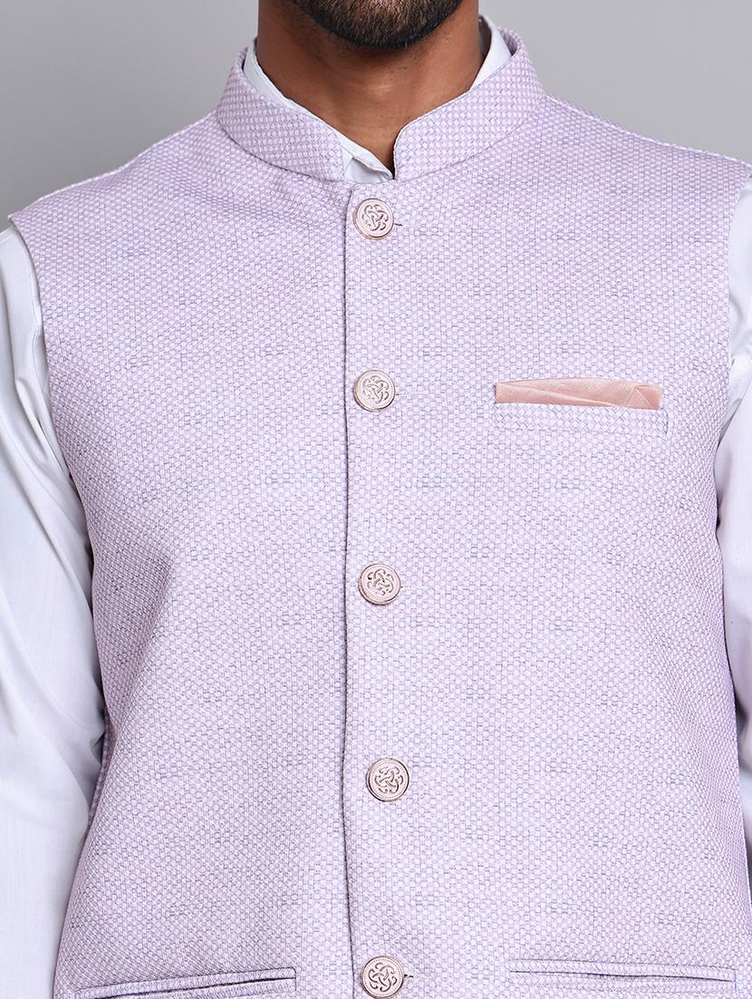 men mandarin neck sleeveless nehru jacket - 21679981 - Standard Image - 5