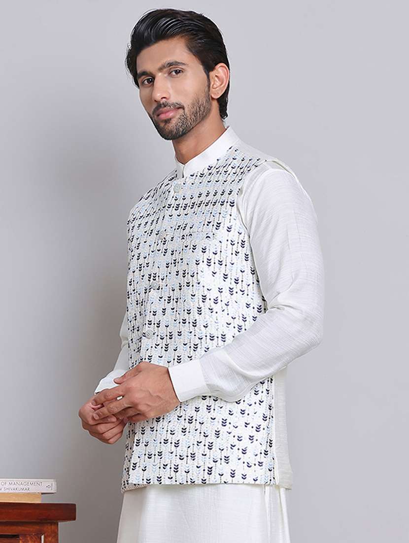 men mandarin neck sleeveless nehru jacket - 21679982 - Zoom Image - 0