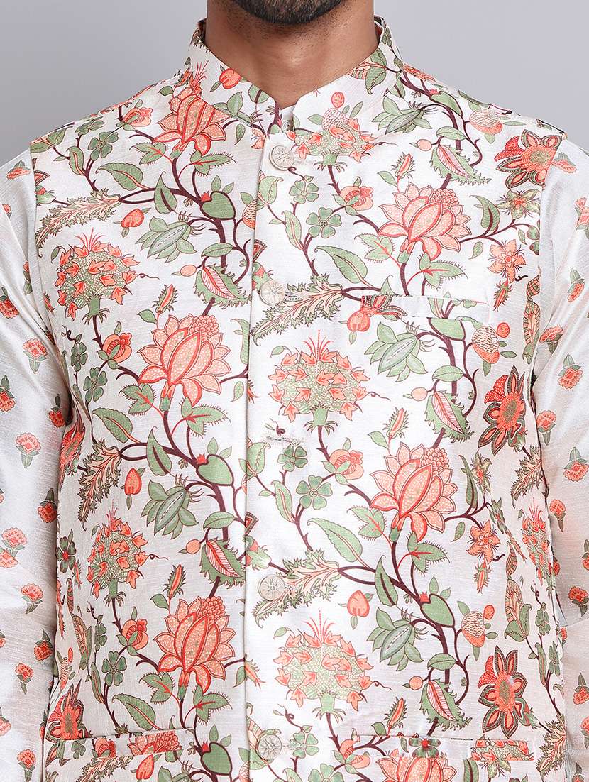 men mandarin neck sleeveless nehru jacket - 21679986 -  Standard Image - 5