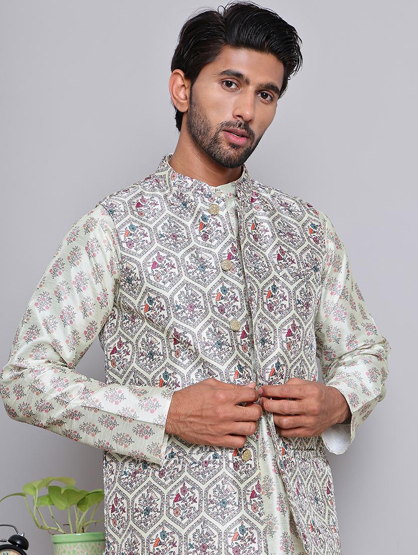 men mandarin neck sleeveless nehru jacket - 21679988 - Standard Image - 3