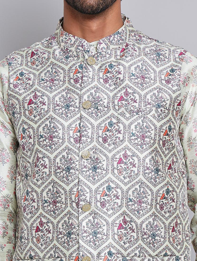 men mandarin neck sleeveless nehru jacket - 21679988 - Standard Image - 5