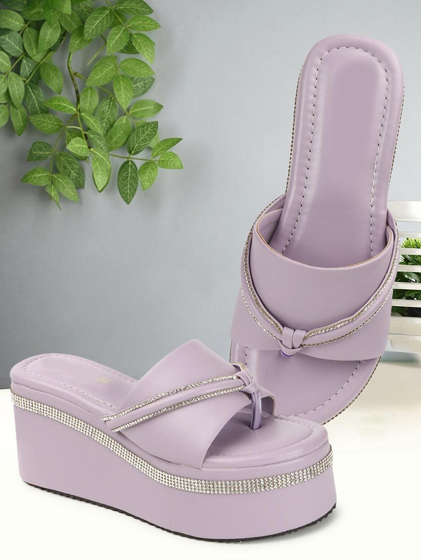 women lavender slip on wedges - 21679995 -  Zoom Image - 0