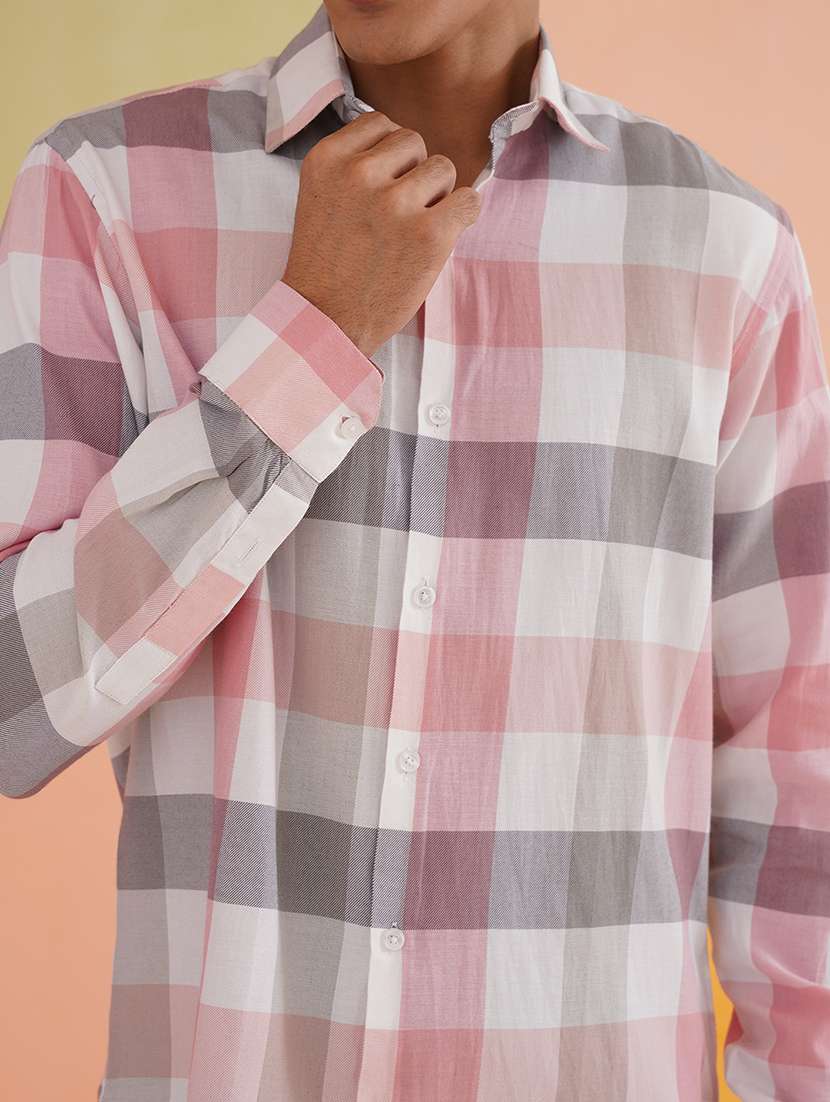 men checkered long sleeve casual shirt - 21679999 -  Standard Image - 5