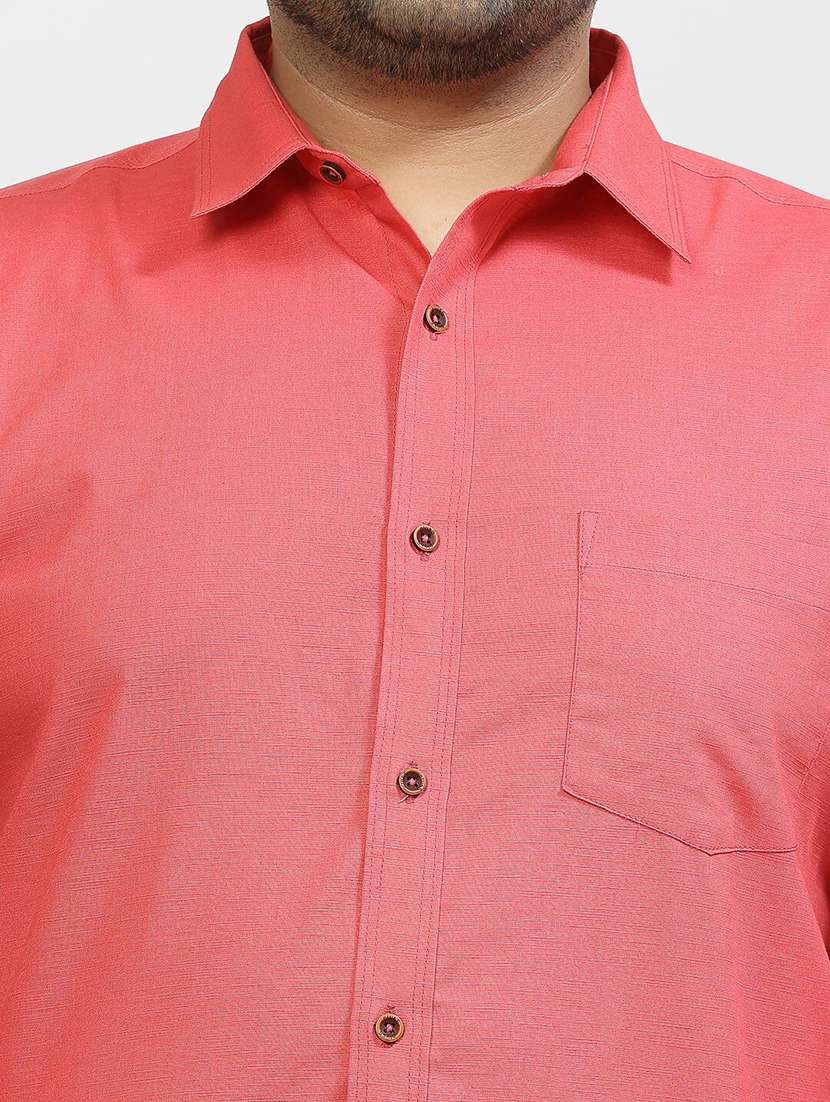 men plus size solid collared long sleeves shirt - 21680264 -  Standard Image - 5