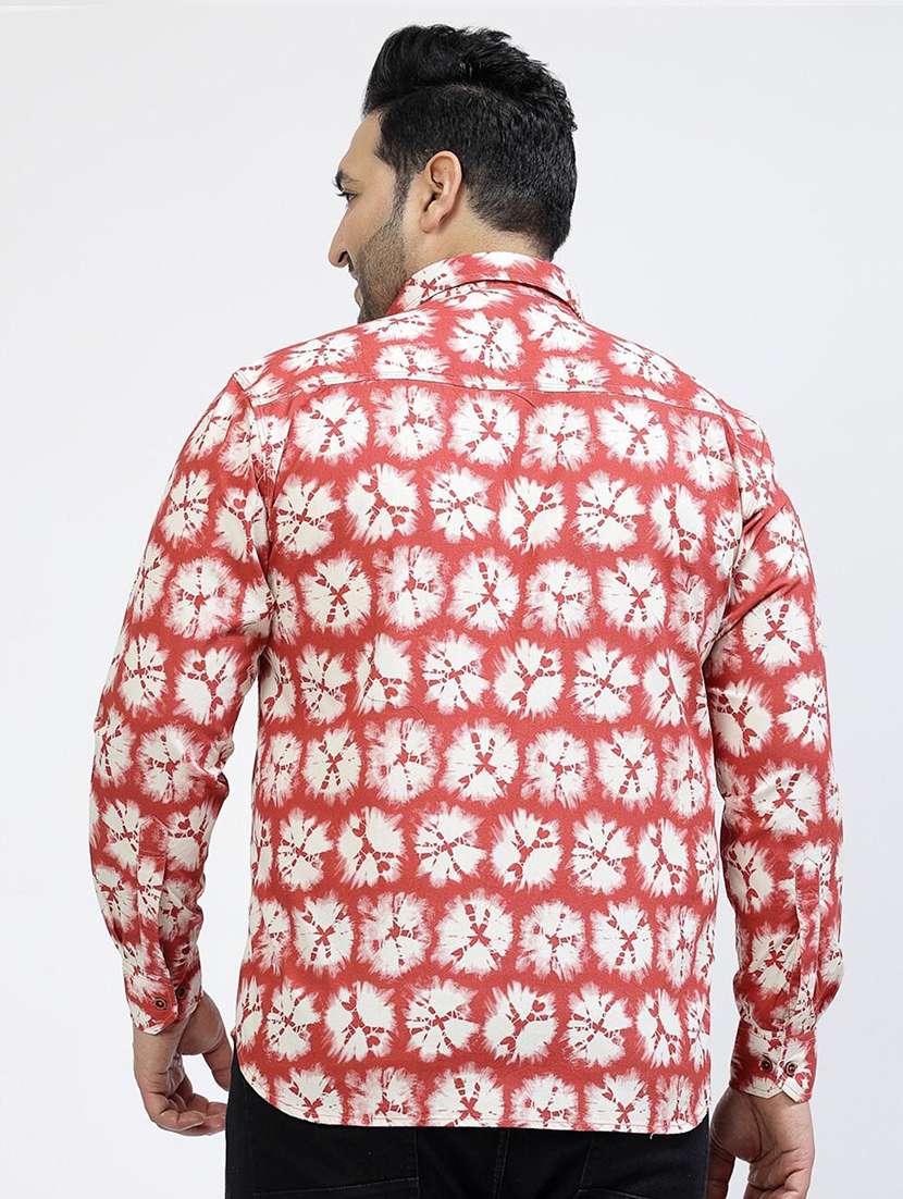 men plus size printed collared short sleeves shirt - 21680287 -  Standard Image - 3