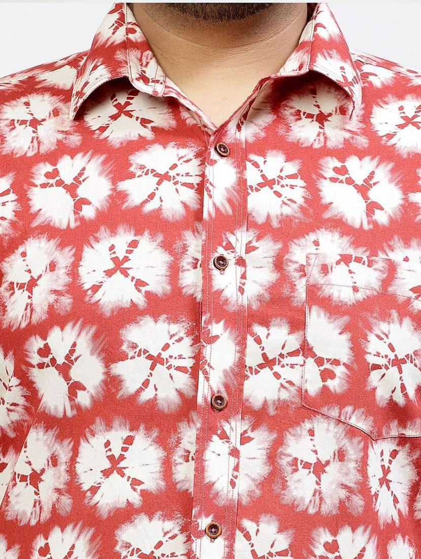 men plus size printed collared short sleeves shirt - 21680287 -  Standard Image - 5