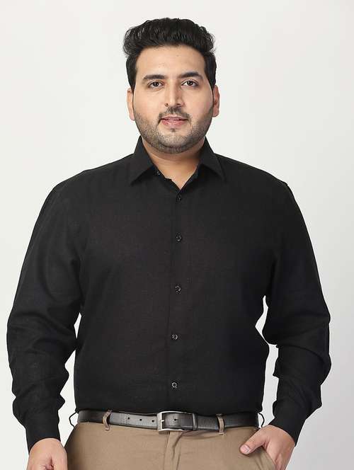 men solid plus size formal shirt - 21680296 - Standard Image - 0