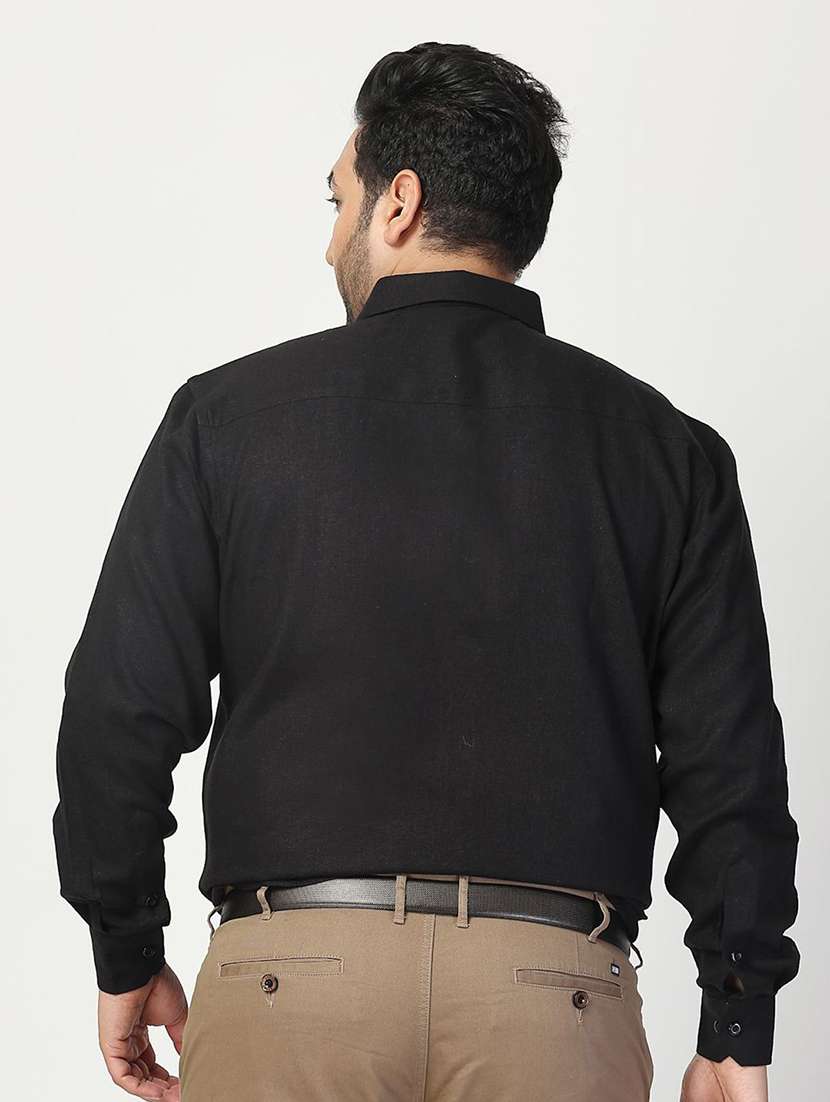 men solid plus size formal shirt - 21680296 - Standard Image - 3