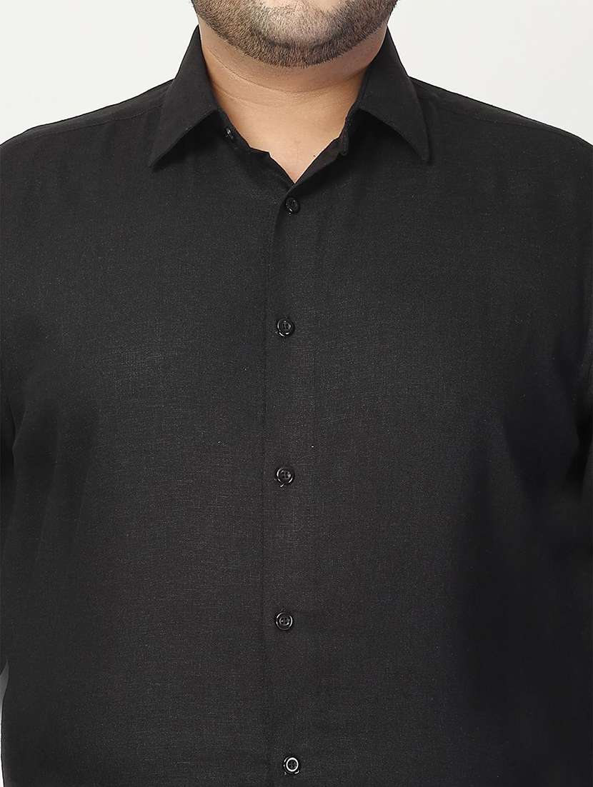 men solid plus size formal shirt - 21680296 - Standard Image - 5