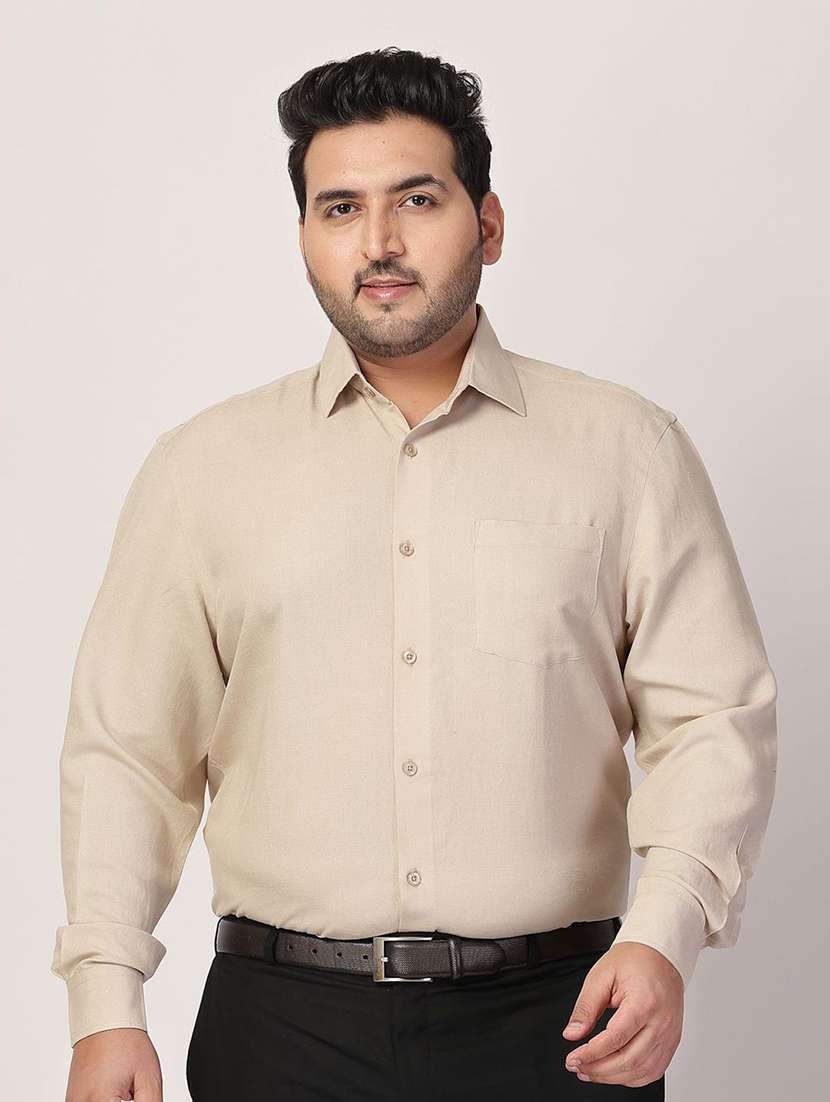 men solid plus size formal shirt