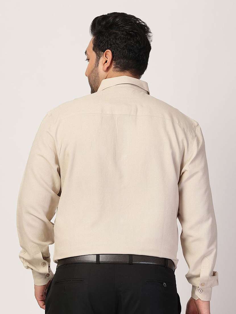 men solid plus size formal shirt - 21680297 -  Standard Image - 3