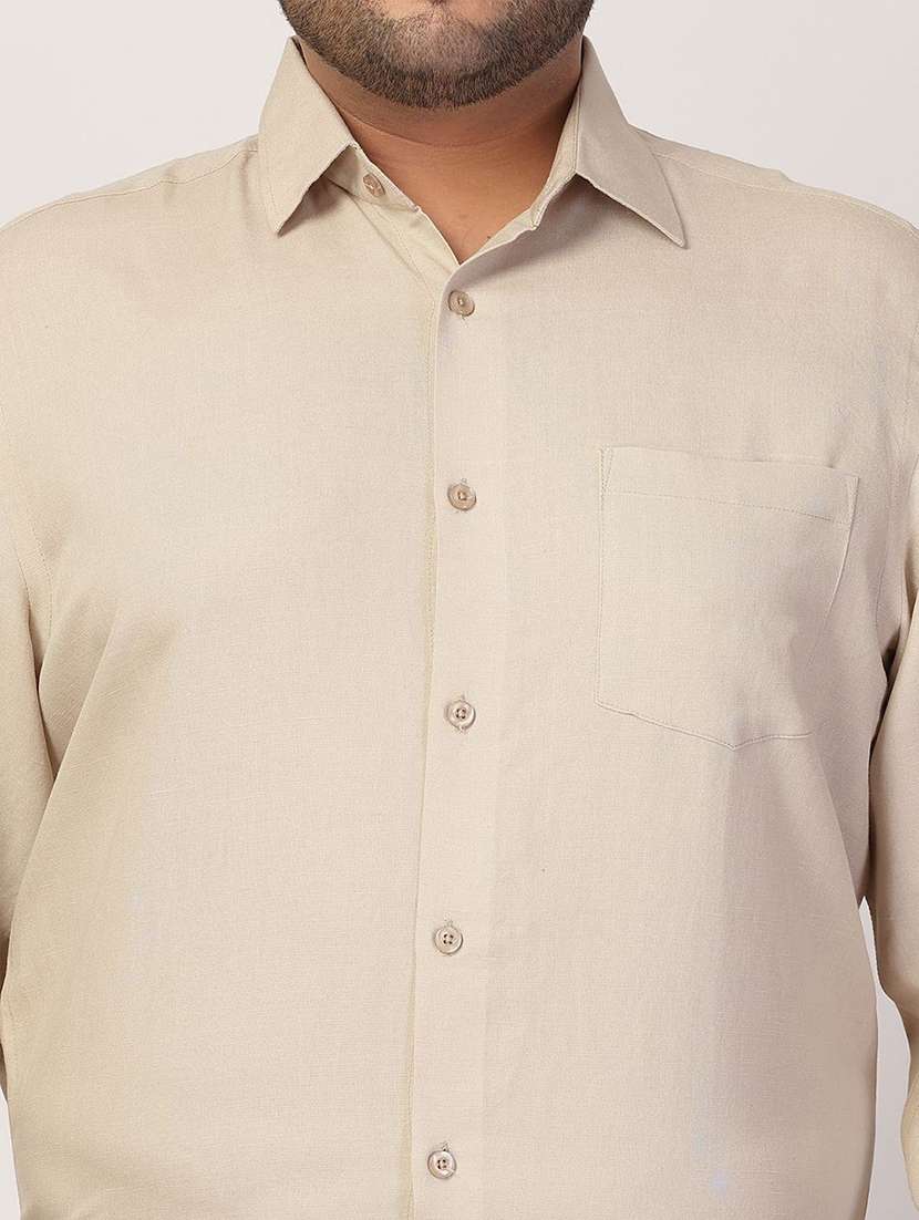 men solid plus size formal shirt - 21680297 -  Standard Image - 5