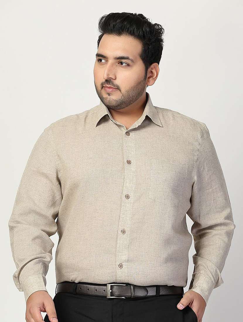 men solid plus size formal shirt