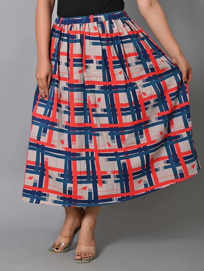 women mid rise printed flared skirt - 21680323 -  Zoom Image - 0