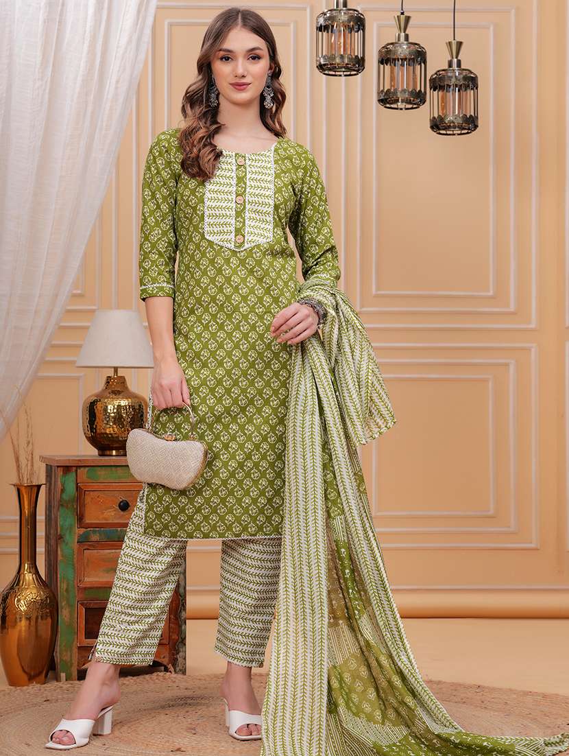women three quarter sleeve suit set - 21680364 - Standard Image - 3