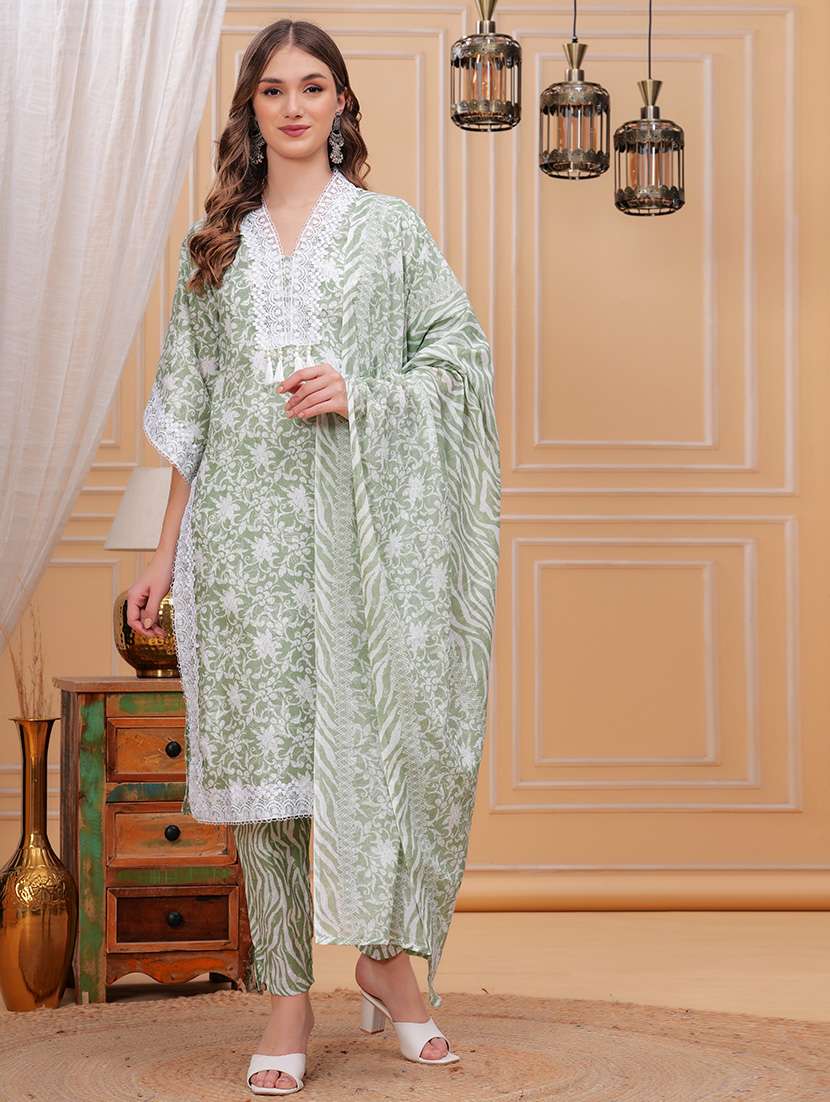 women three quarter sleeve suit set - 21680368 -  Zoom Image - 0