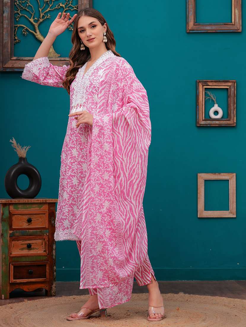 women three quarter sleeve suit set - 21680369 -  Standard Image - 3