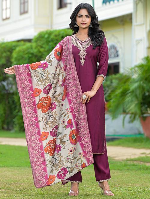 women embroidered kurta pant set with duaptta - 21680474 - Standard Image - 0