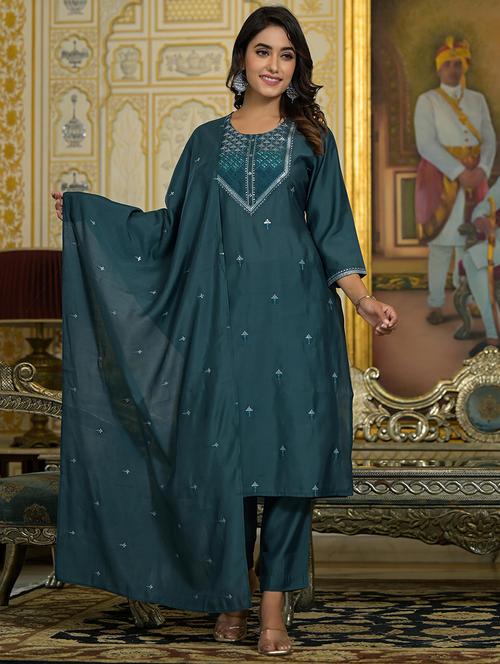 women embroidered kurta pant set with duaptta - 21680510 - Standard Image - 0
