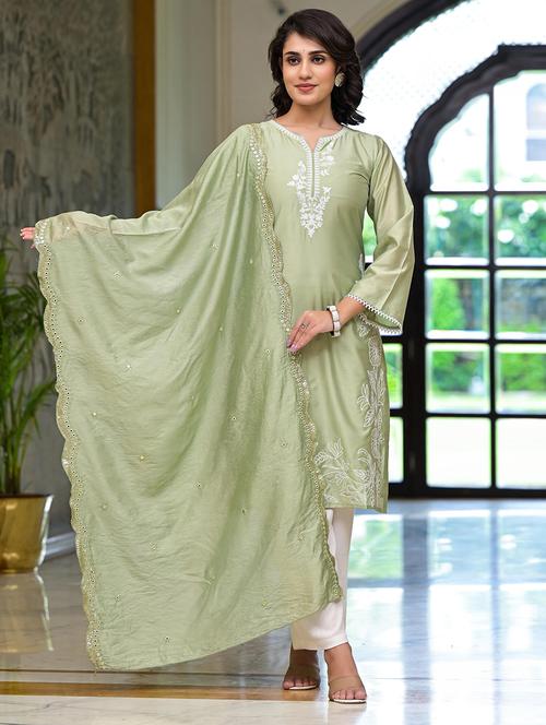 women embroidered kurta pant set with duaptta - 21680523 -  Standard Image - 0