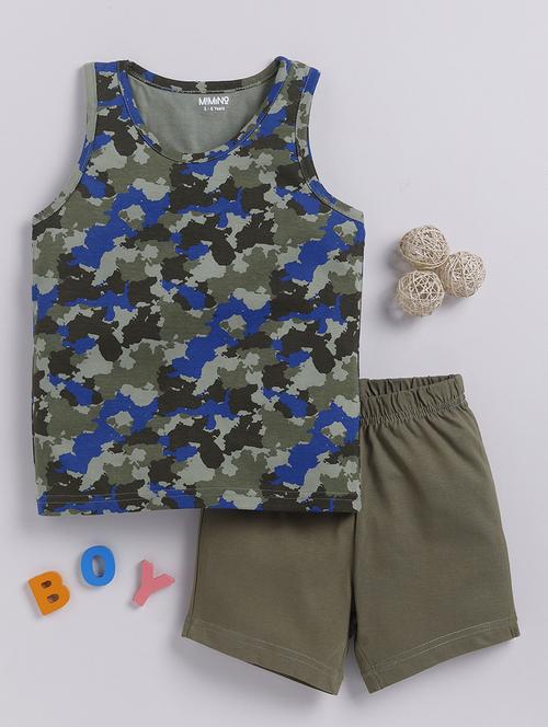 kids printed cotton shorts twin set - 21680688 -  Standard Image - 0
