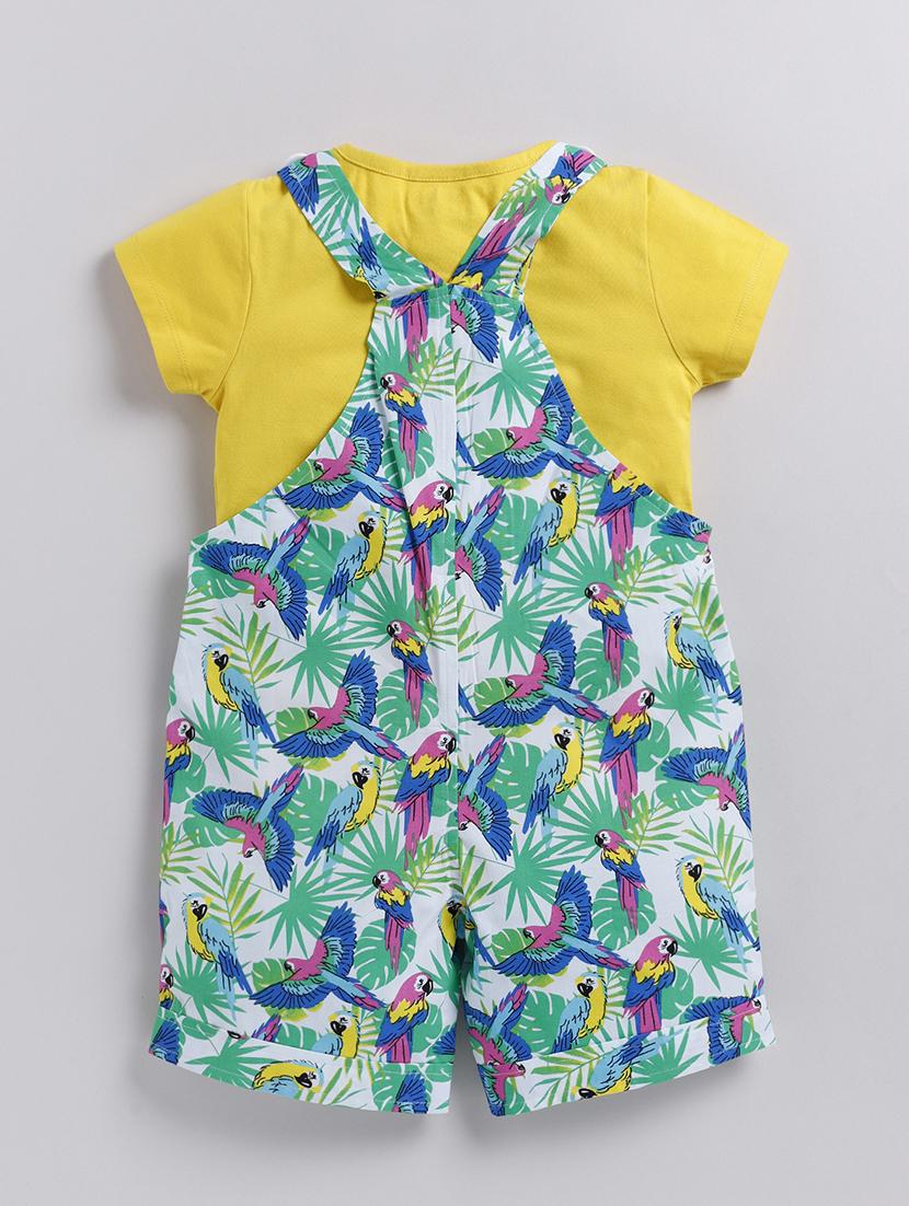 kids printed adjustable strap dungaree - 21680804 - Standard Image - 3