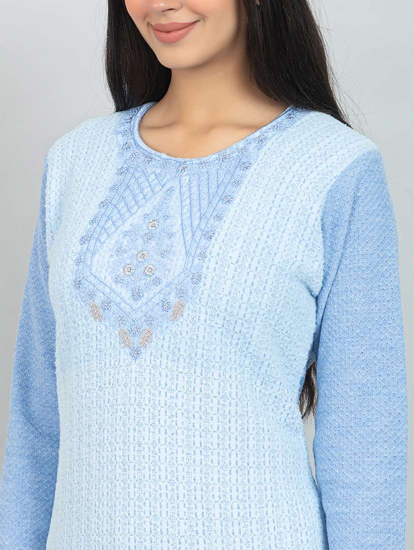 women self design long sleeve suit set - 21680903 -  Standard Image - 5