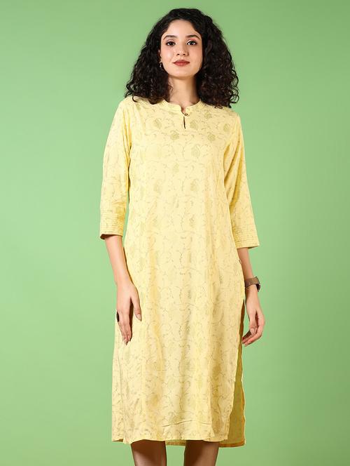 women mandarin neck printed straight kurta - 21681027 -  Standard Image - 0