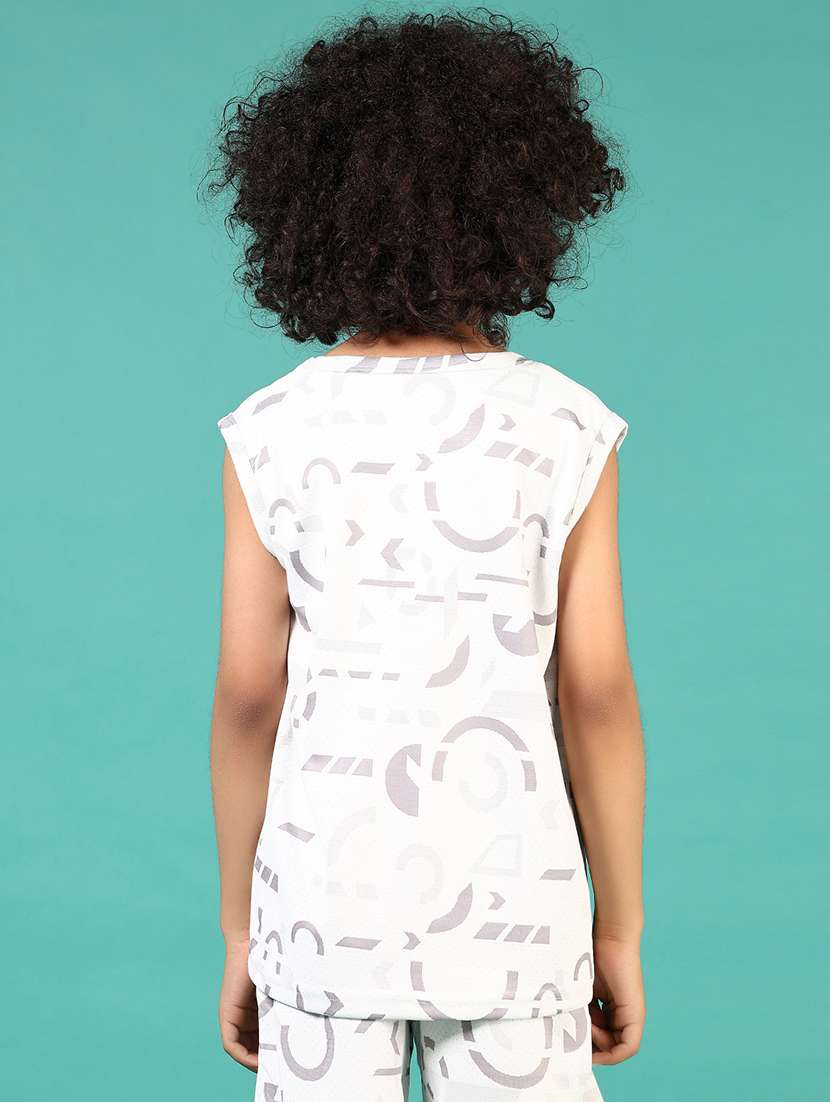 boys white printed sleeveless t-shirt - 21681062 - Standard Image - 3