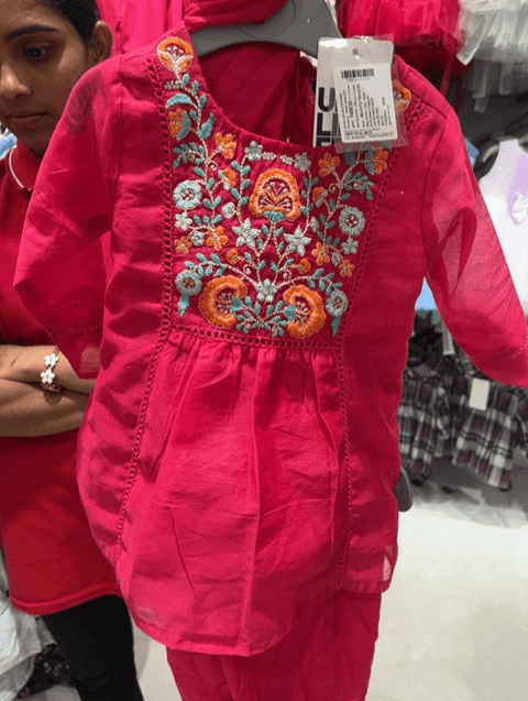 fuchsia chanderi dress - 21681075 -  Zoom Image - 0