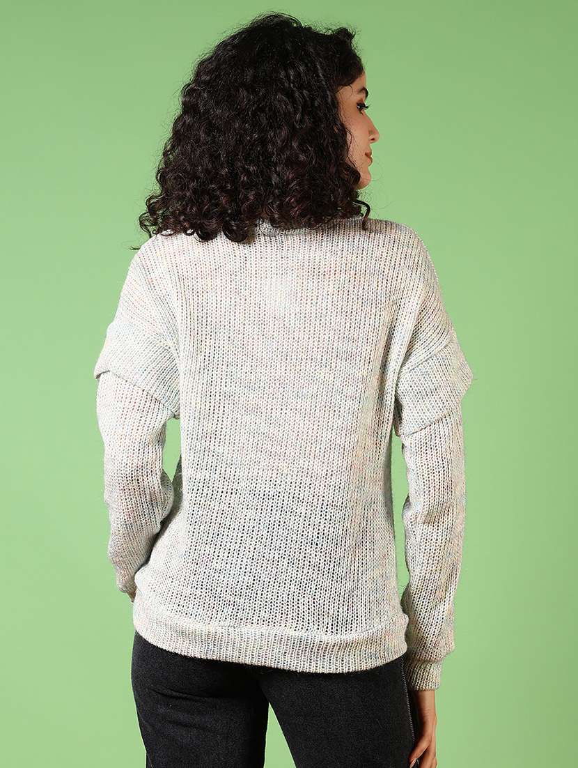 women solid long sleeve pullover - 21681098 -  Standard Image - 3