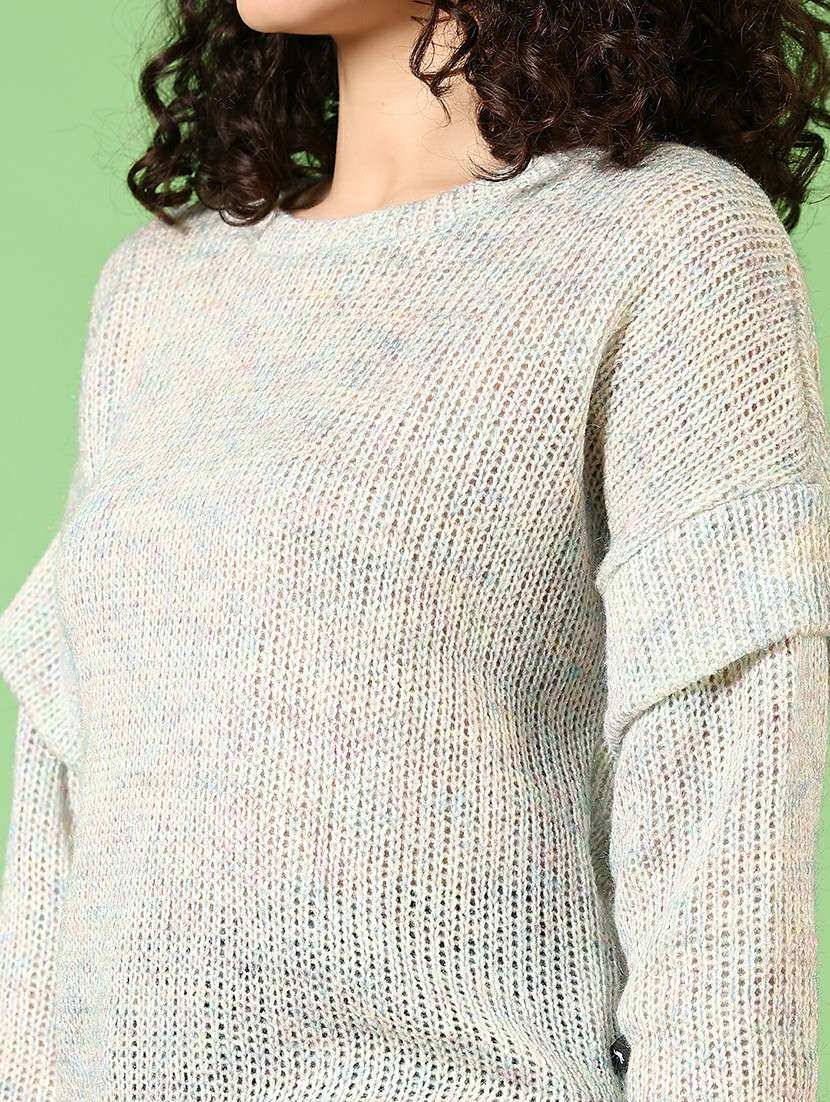 women solid long sleeve pullover - 21681098 -  Standard Image - 5