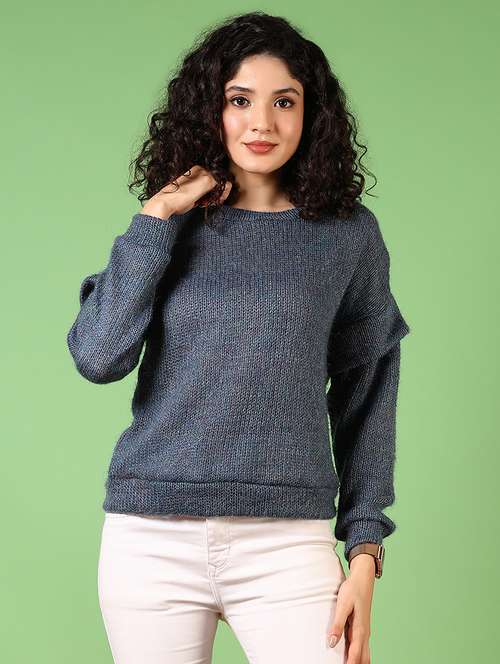women solid long sleeve pullover - 21681099 -  Standard Image - 0