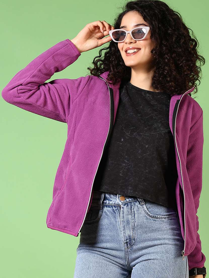 women solid long sleeves sweatshirt