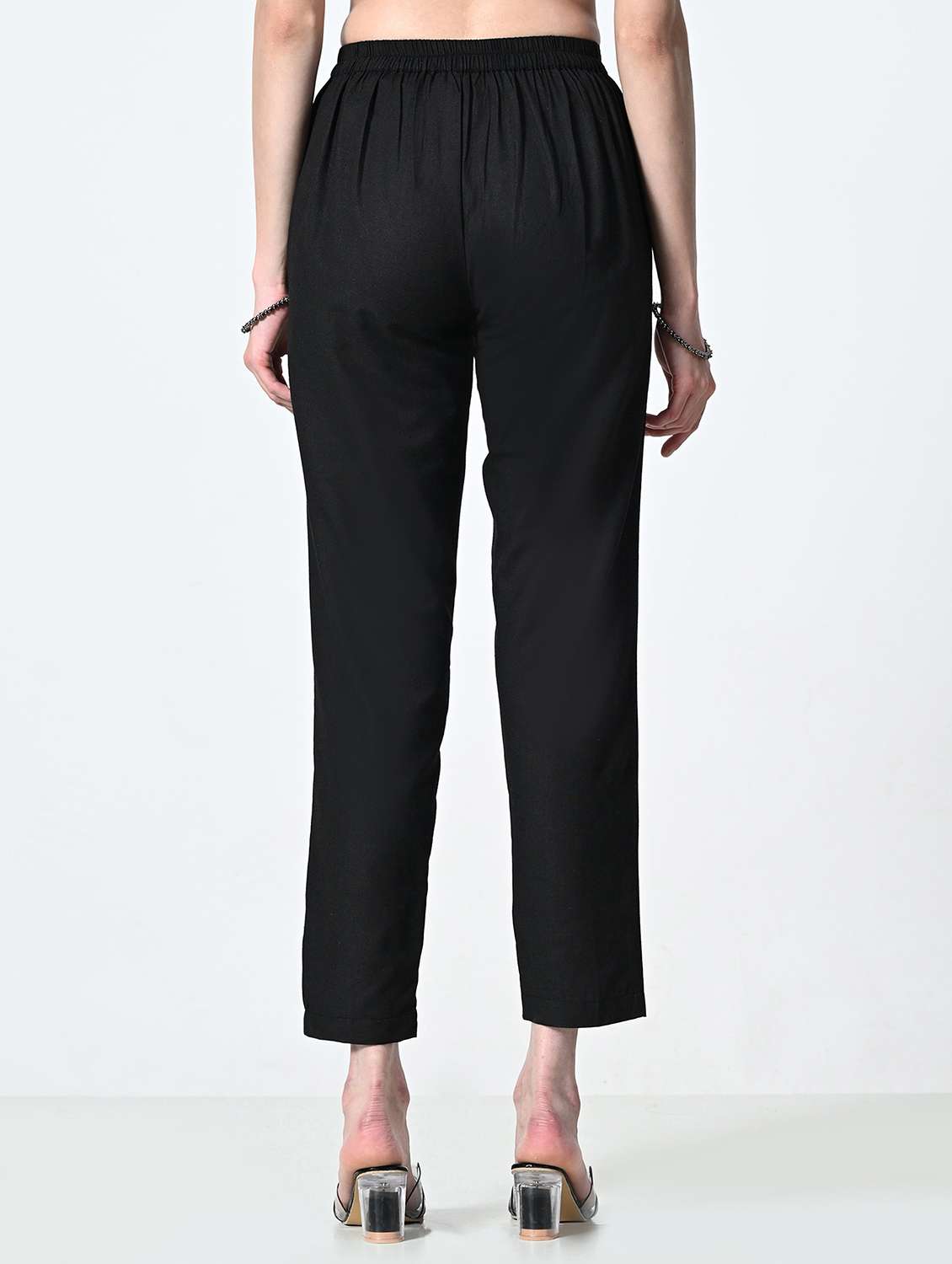 women solid cigarette trouser - 21681173 -  Standard Image - 3