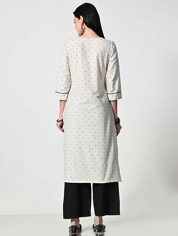 women three quarter sleeve kurta palazzo set - 21681190 - Standard Image - 3