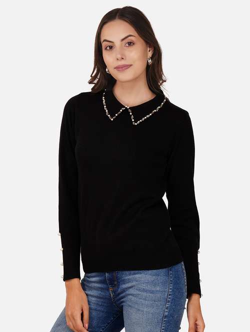 women embellished long sleeves pullover - 21681873 - Standard Image - 0