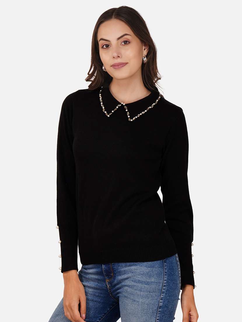 women embellished long sleeves pullover - 21681873 - Zoom Image - 0