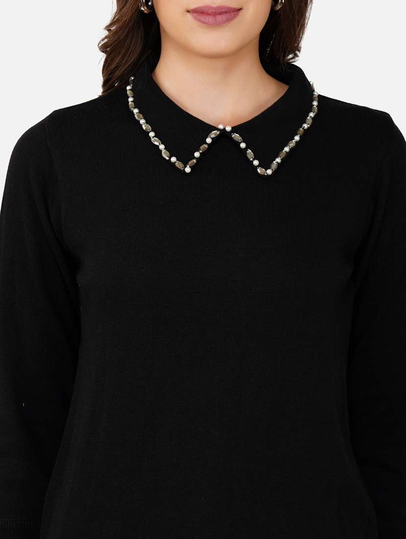 women embellished long sleeves pullover - 21681873 - Standard Image - 5