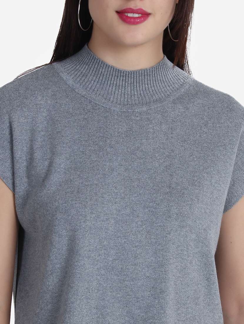 women grey solid crop top - 21681879 - Standard Image - 5