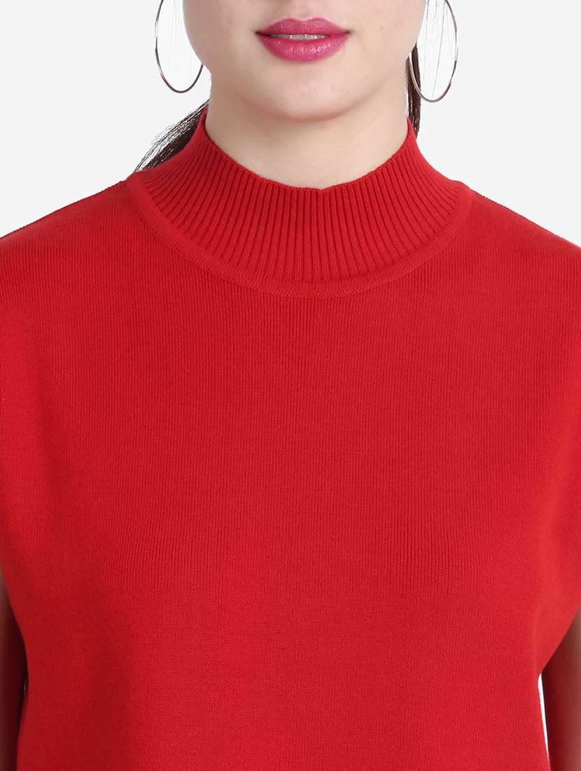 women red solid crop top - 21681880 - Standard Image - 5