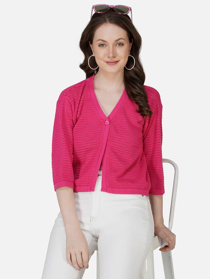 women self design three quarter sleeve regular top