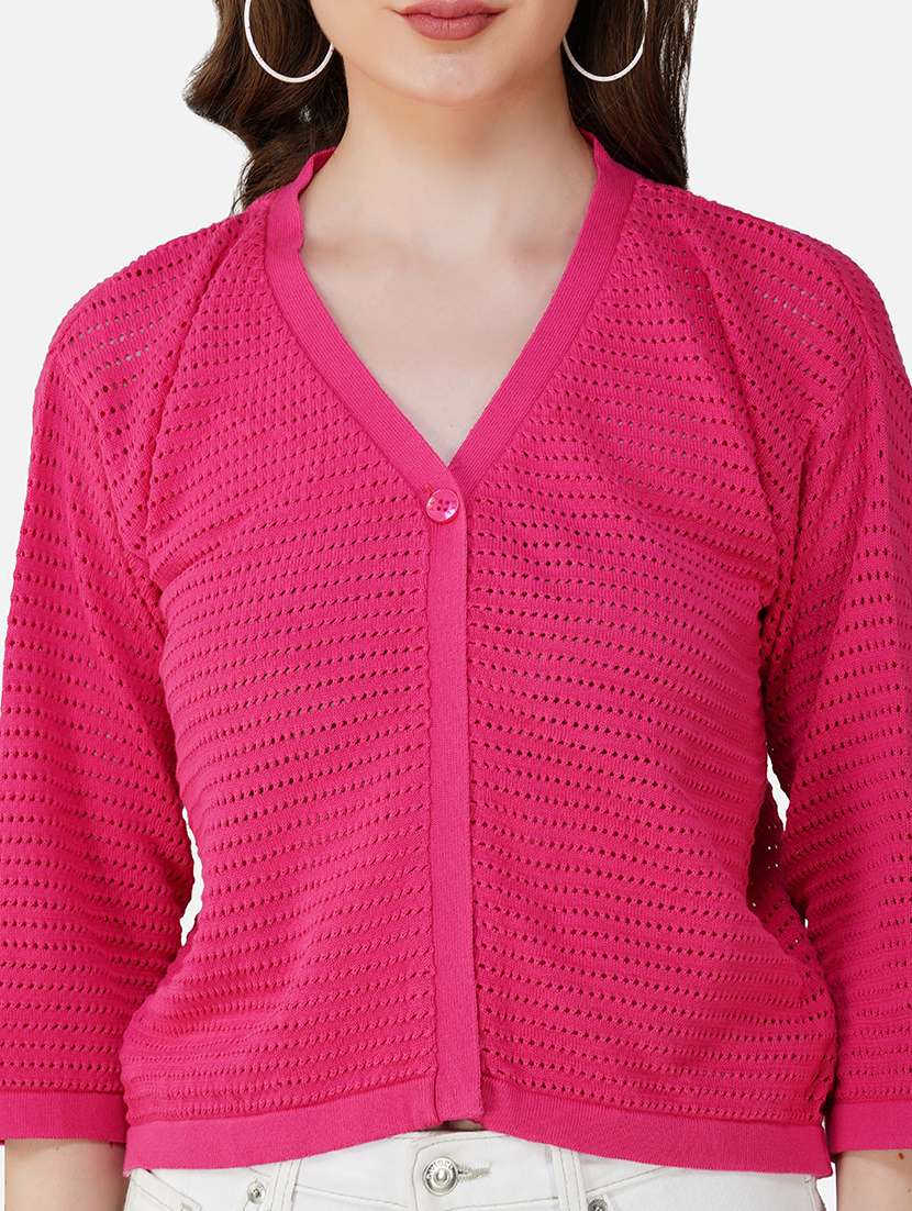 women self design three quarter sleeve regular top - 21681884 -  Standard Image - 5