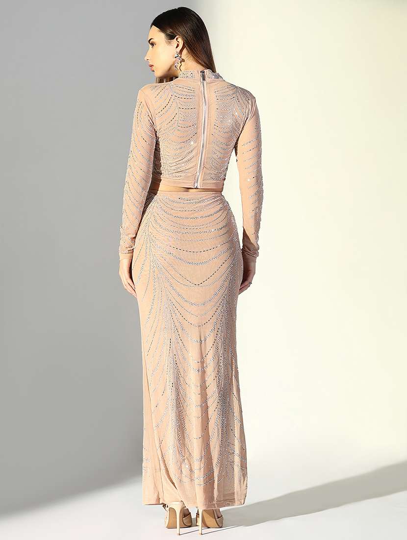 women embellished top and skirt co-ord set - 21681999 -  Standard Image - 3