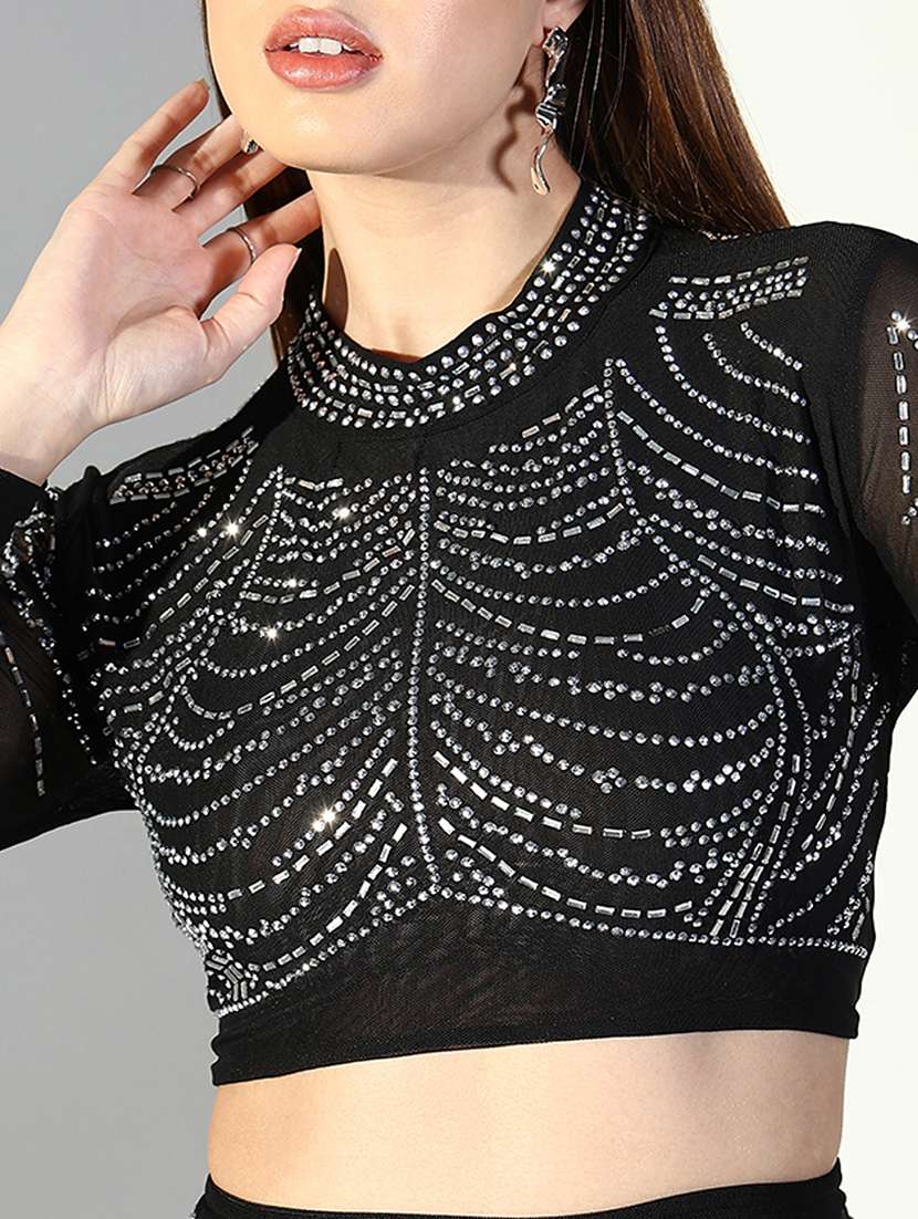 women embellished top and skirt co-ord set - 21682000 - Standard Image - 5