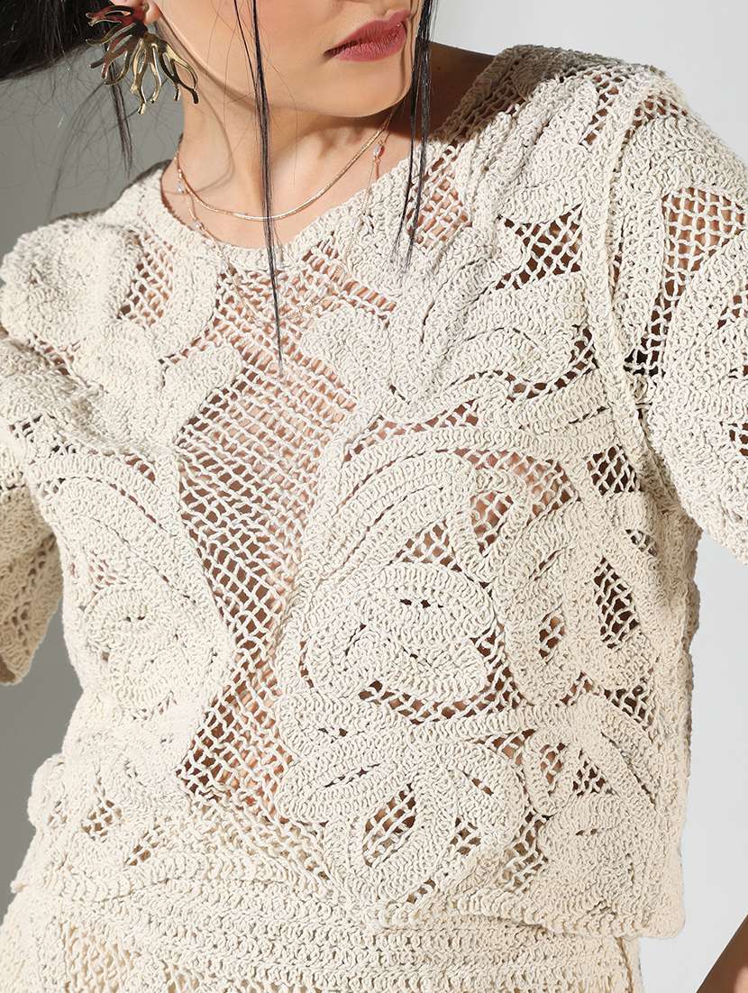 women schiffli detailed top and skirt co-ord set - 21682005 -  Standard Image - 5