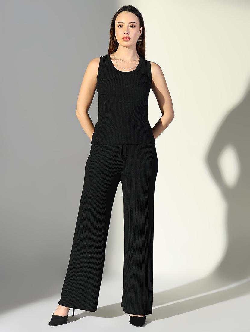 women solid top and trouser co-ord set - 21682010 -  Zoom Image - 0
