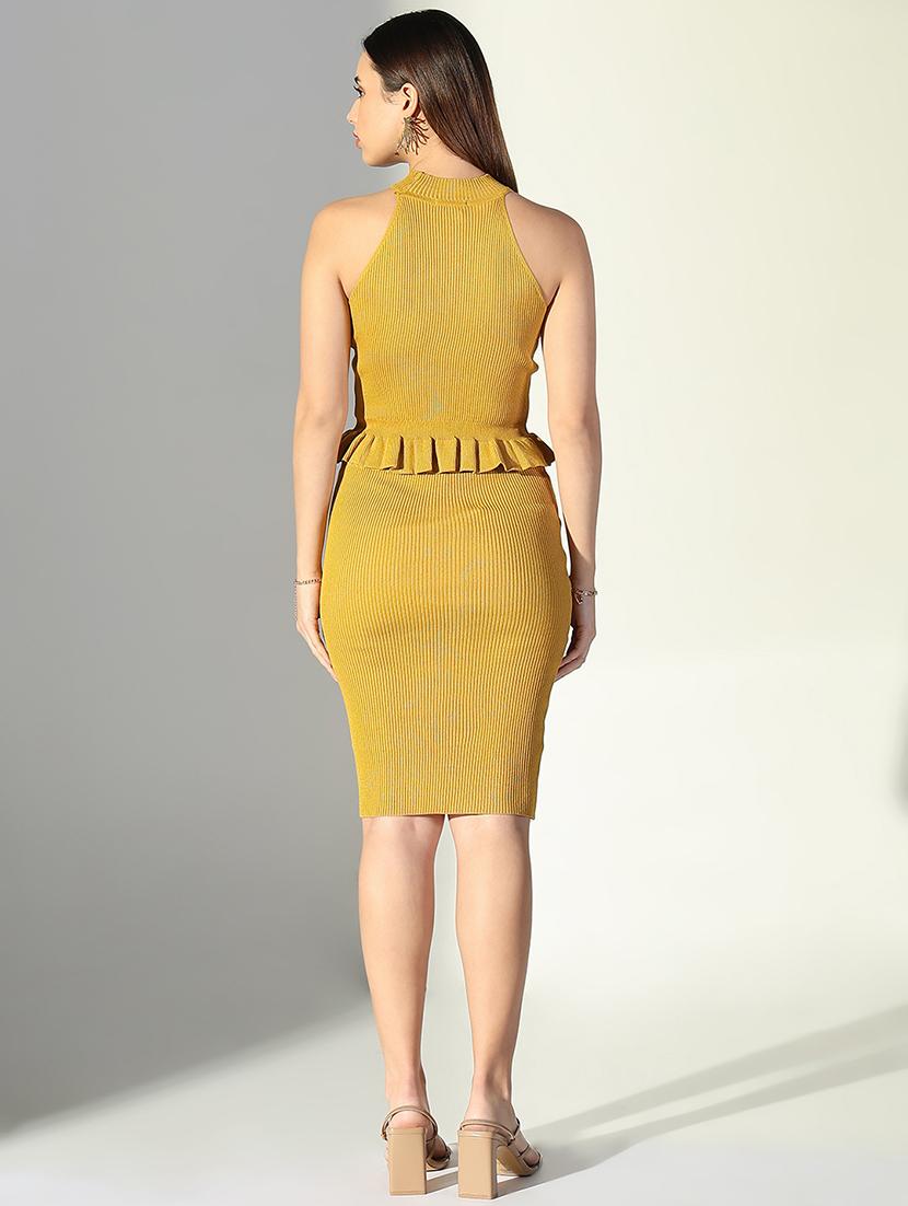 women solid top and skirt co-ord set - 21682017 - Standard Image - 3